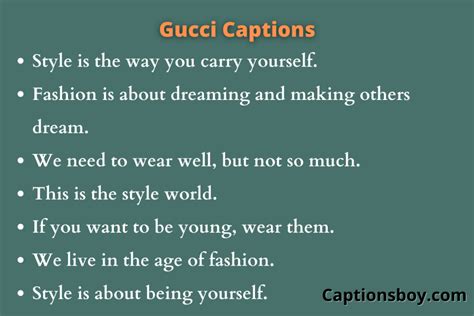 gucci caption|100+ Good Gucci Captions Instagram + Free AI Caption .